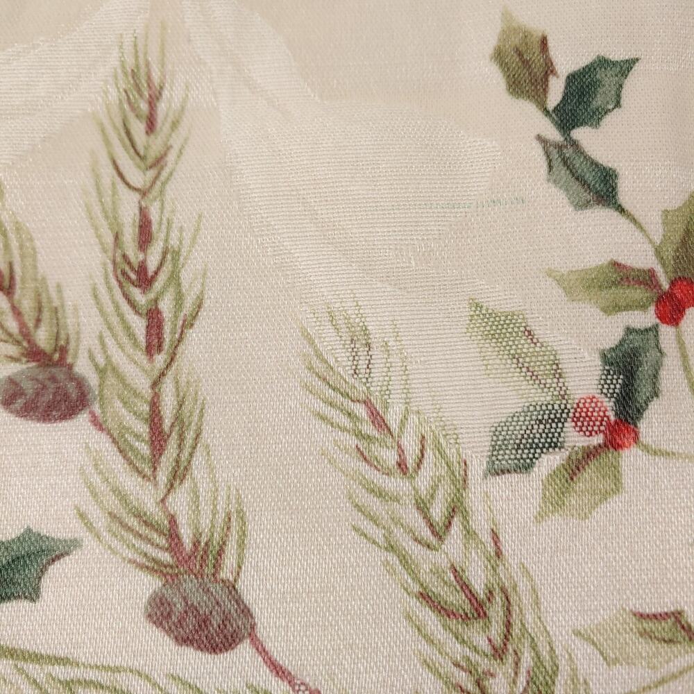 Holiday Christmas Napkins Set‎ of 5 Ivory Pine Cones St Nicholas Alpine Season - Picture 7 of 12